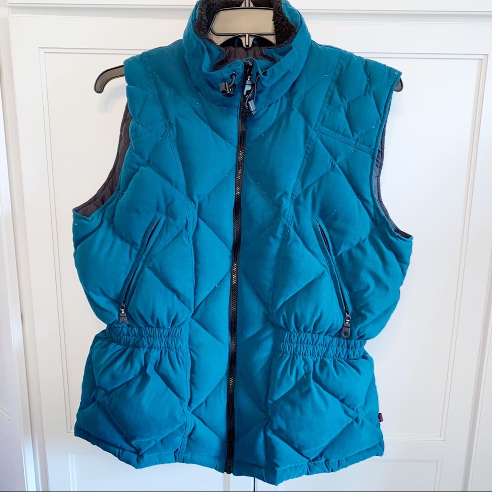 Woolrich Down Retractable Hood Vest Elastic Waist